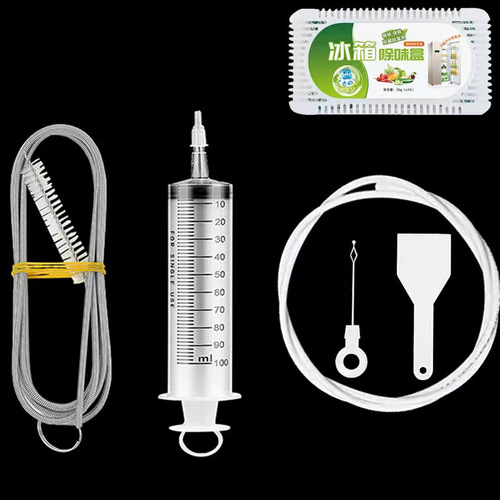 Refrigerator dredge refrigerator drain hole dredge set water pipe brush cleaning brush deodorizing box needle barrel