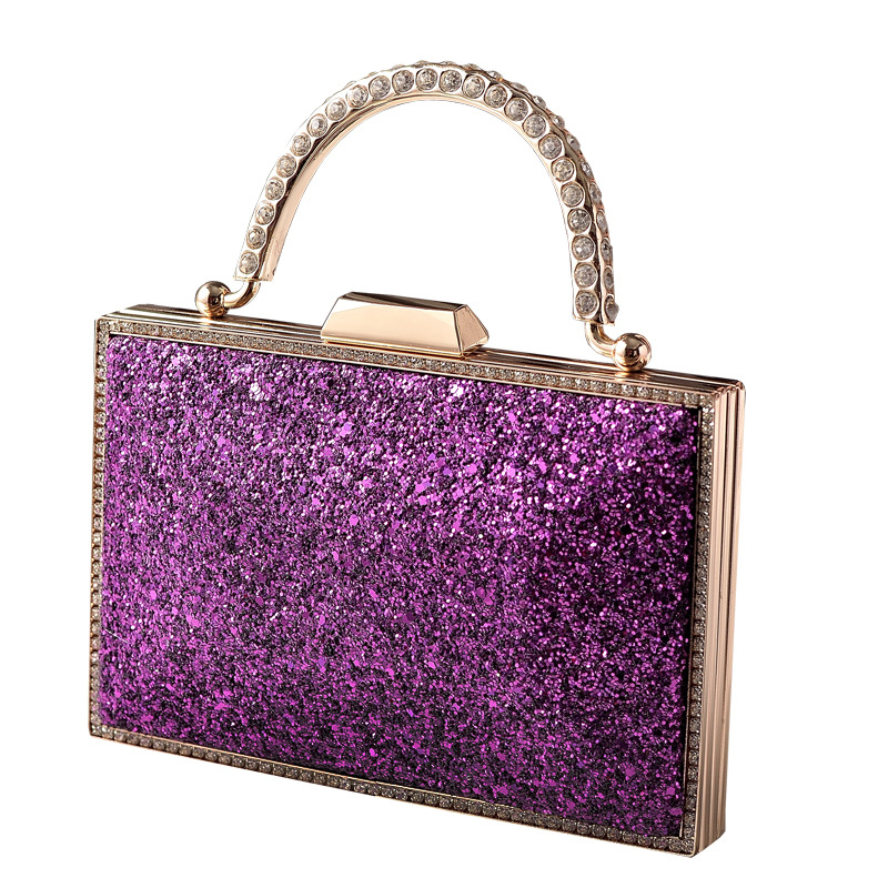 Nueva bolsa de cena de sequillas de oro de alto nivel Europa y América de moda transfronteriza con diamantes de mano bolsa de vestido de fiesta fábrica directa