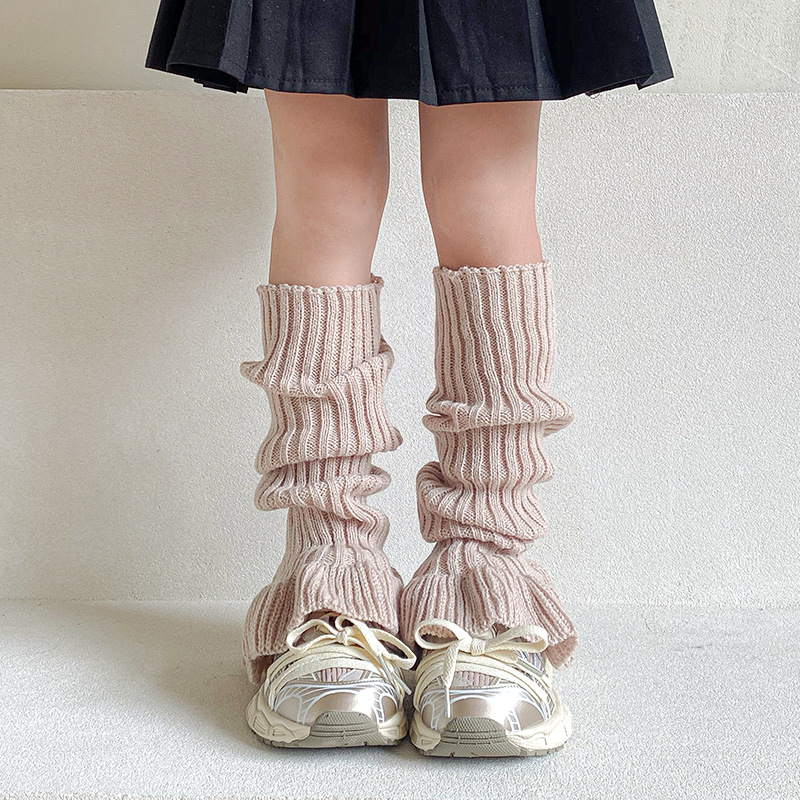 Calcetines de niñas de invierno y otoño de encaje calcetines gruesas cuerno pantorrilla estilo de ballet de niñas coreanas calcetines de pila image 11