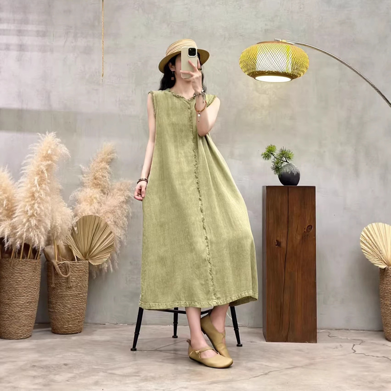 2026 New Summer Fashion Cotton and Linen Long Sleeveless Pullover Shirt, Solid Color Versatile Stylish Casual Top 2026 New Summer Fashion Cotton and Linen Long Sleeveless Pullover Shirt, Solid Color Versatile Stylish Casual Top