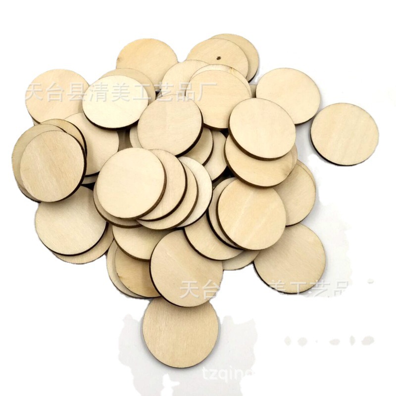 10-350mm pieza redonda de madera pieza de botón de madera redonda decorativa pieza de madera decorativa adornos redondos decorativos de madera