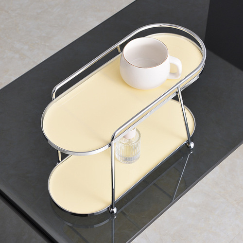 Double-layer desktop storage rack cream acrylic cosmetic water cup holder dressing table kitchen table storage rack