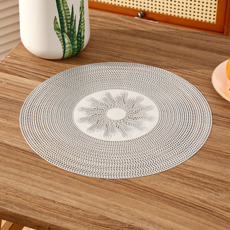 Amazon francés romántico redondo mantel de PVC creativo hueco de alta gama ligero restaurante de lujo aislamiento térmico tapete impermeable
