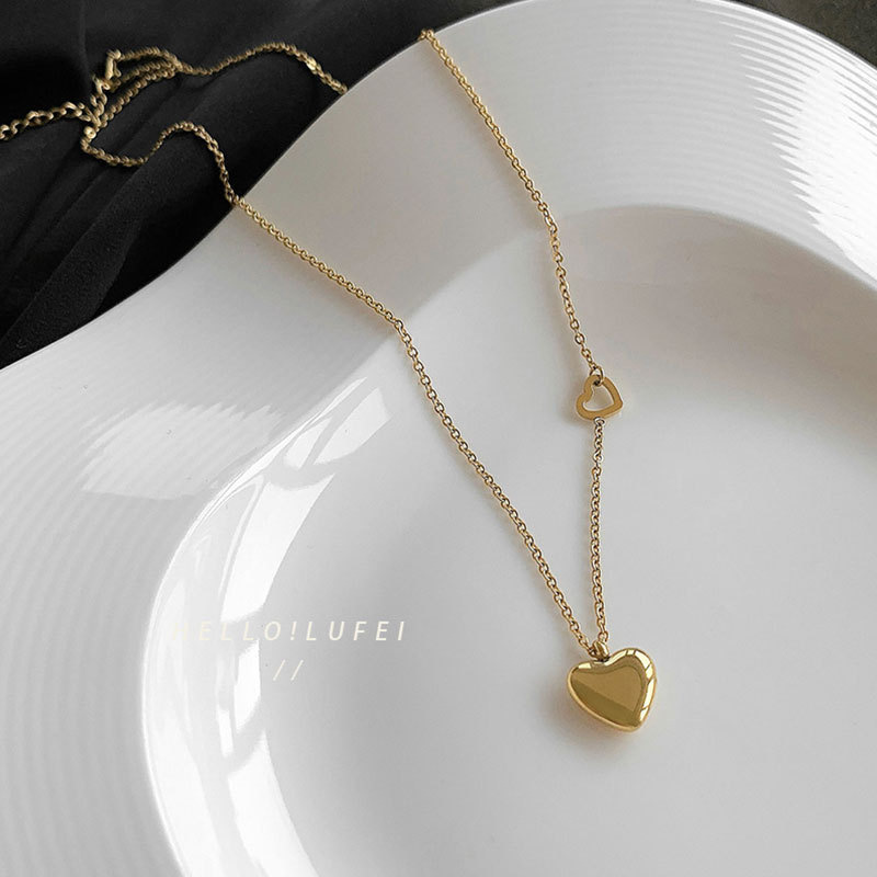 Fashion Heart Shape Titanium Steel Pendant Necklace 1 Piece display picture 4