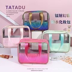 ins style portable wash storage bag laser phantom swimming bath storage bag large capacity waterproof transparent