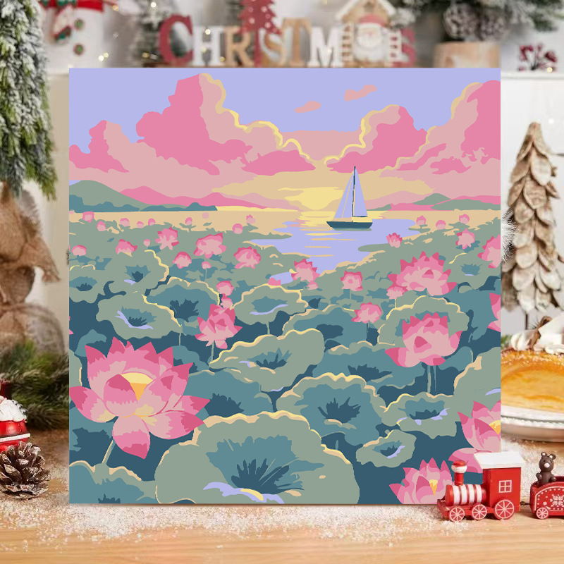 现货批发数字油画diy填色儿童简约手绘涂鸦新中式摆摊丙烯油画|undefined