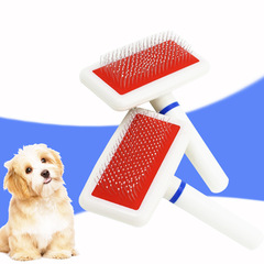 Pet comb from manufacturer wholesale, white plastic handle with protective head dense needle comb, for cat and dog grooming comb