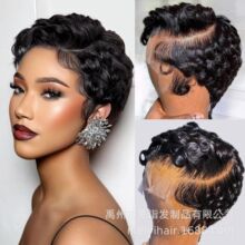 pixie����lace frontal humanhairwig��ó�ٷ�ͷ�׿羳�����ٷ�