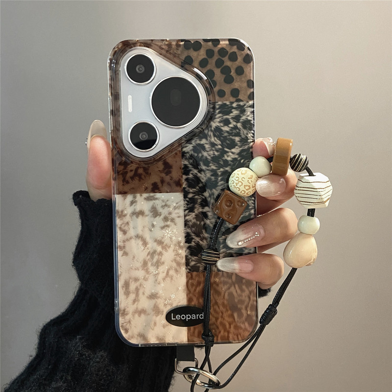 豹纹拼接轻奢适用华为mate70pro手机壳P70全包双层IMD高级感60女|undefined
