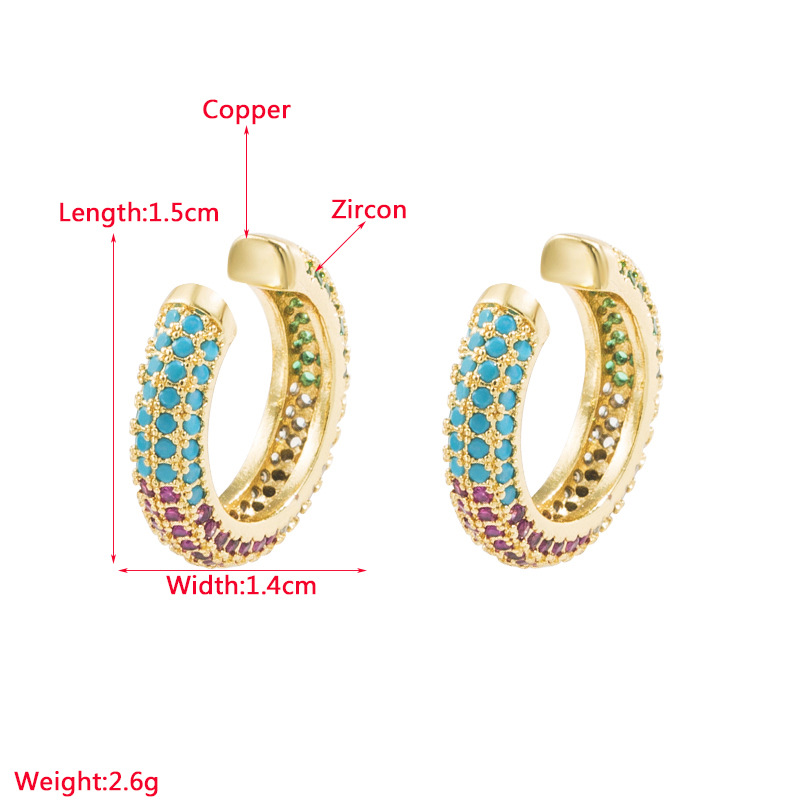 Fashion Circle Copper Earrings Inlay Zircon Copper Earrings display picture 1