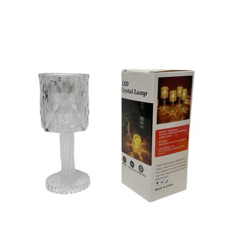 Cross-border led transparent acrylic night light decorative atmosphere light warm color mini projection crystal diamond small table lamp