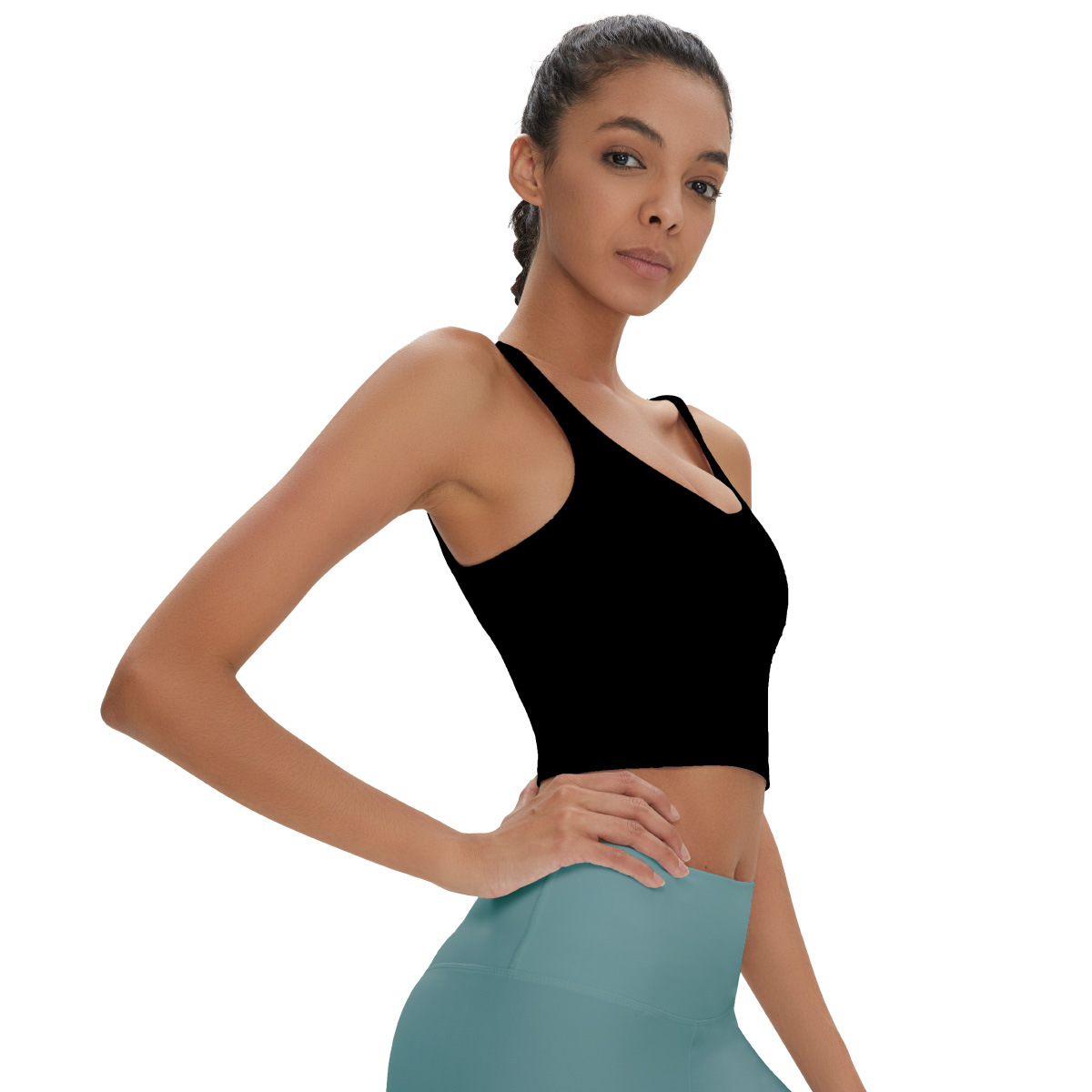 跨境新款U型后背高强度运动内衣 跑步瑜伽内衣欧美运动文胸