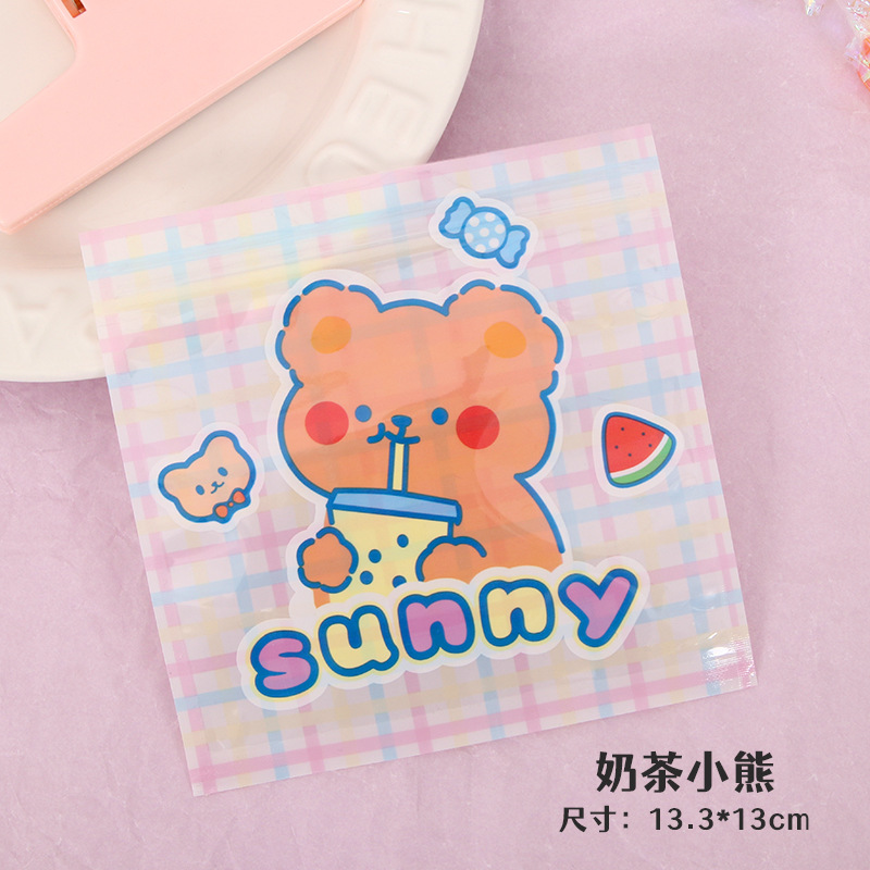 Bolsa de dibujos animados autosellada bolsas de plástico ins lindas bolsas de azúcar de viento almacenar bocadillos joyas bolsas autoselladas bolsas