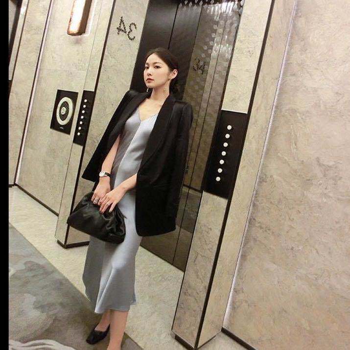 醋酸缎面小西装外套女春秋新款休闲质感西服|undefined
