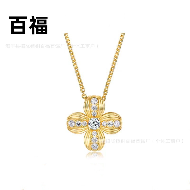 黃子弘凡同款璀璨花瓣項鍊輕奢小眾高級感秋冬新款毛衣鏈鎖骨頸鏈
