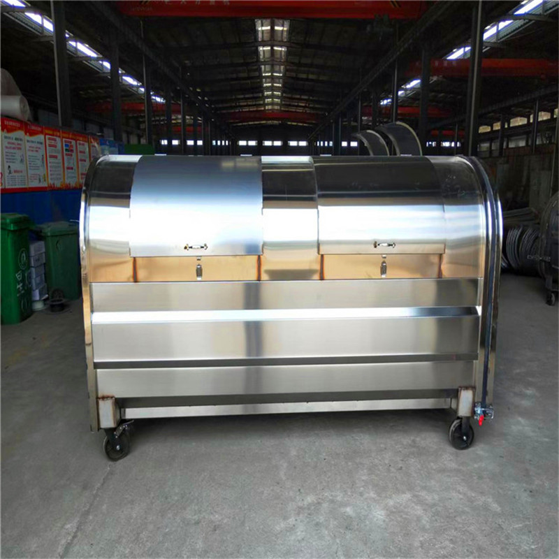 厂家供应3方生活垃圾箱5方挂车垃圾箱4方不锈钢垃圾箱现货批发