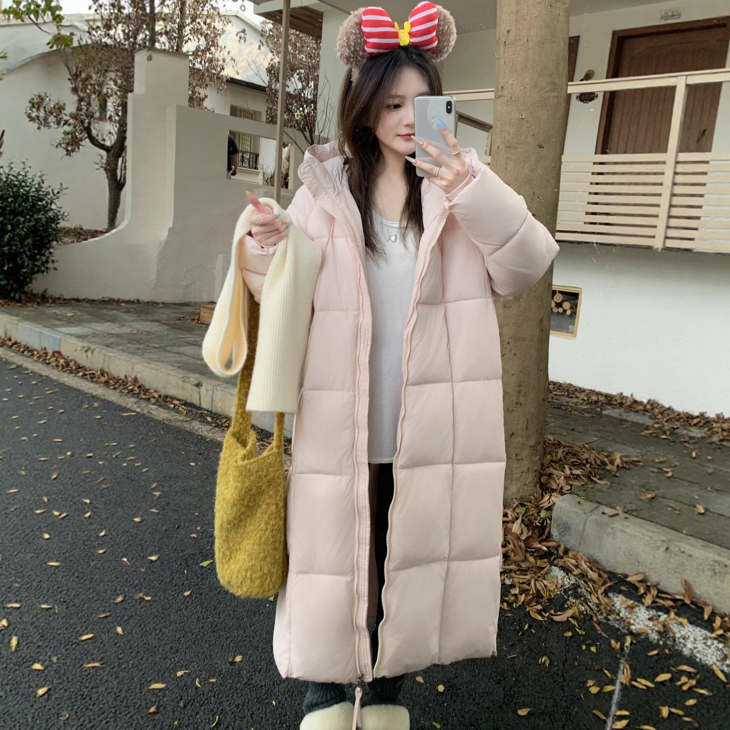 Chaqueta de algodón de plumón para mujeres medianas y largas sobre la rodilla delgada gorda abrigo MM 2025 otoño invierno chaqueta de algodón de estilo europeo y americano