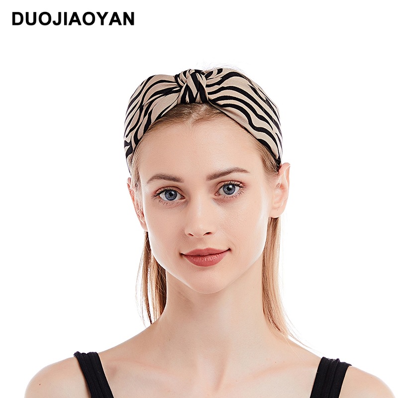 New Zebra Pattern Fabric Knotted Women's Headband Hair Accessories display picture 1