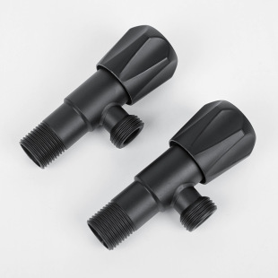 Black angle valve stainless steel four-point explosion-proof triangle valve one-in two-out cold water heater switch three-way water stop valve