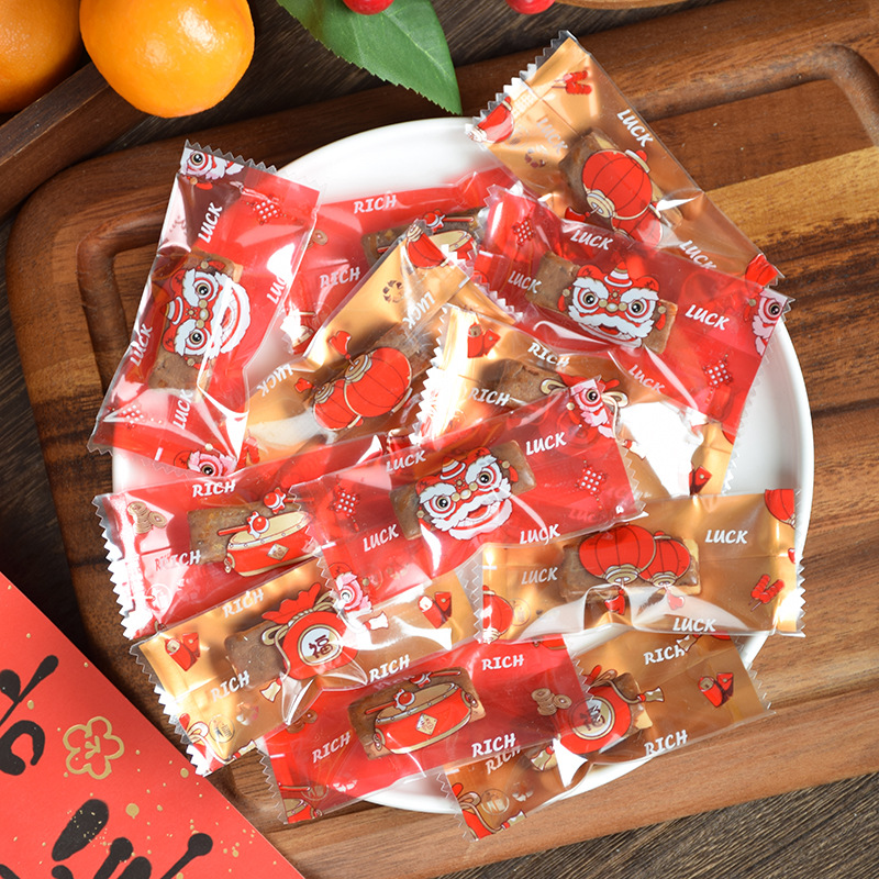 新年牛轧糖包装袋太妃糖牛轧糖咖啡糖创意喜庆手工糖果机封袋烘焙