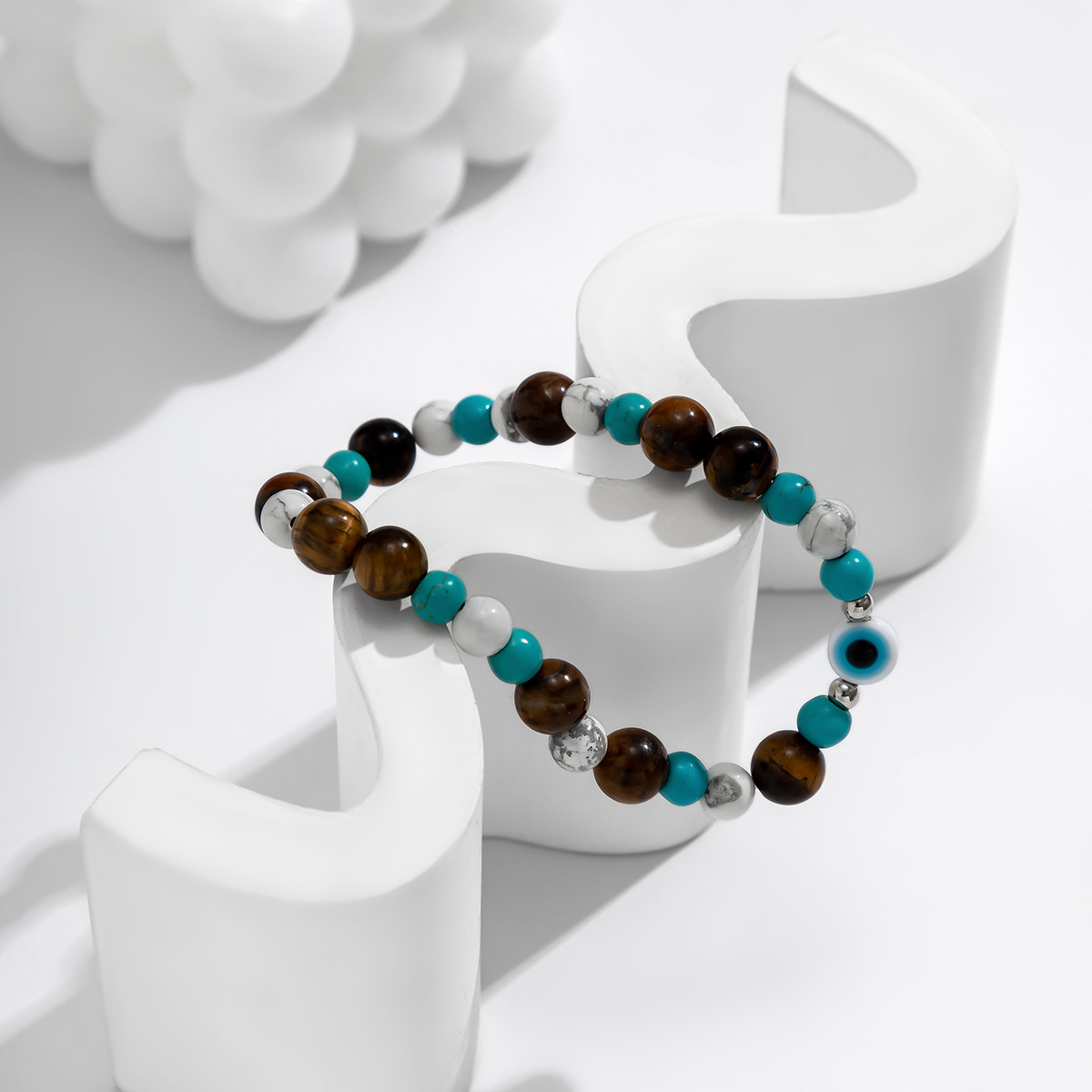 Fashion Round Turquoise Beaded Bracelets 1 Piece