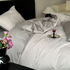 轻奢简约风色织提花全棉四件套长绒棉高级感四季可用亲肤透气