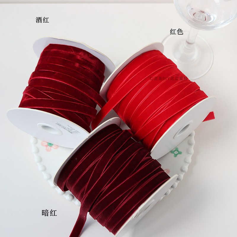 1cm/0,6 cm cinta de terciopelo de color cinta de cisne cinta de bricolaje material hecho a mano cinta cinta cinta decorativa