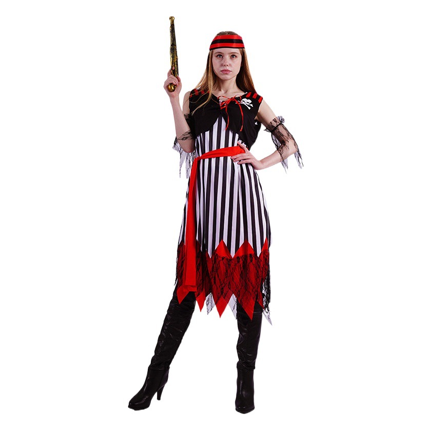 Adultos hombres y mujeres pareja película de Halloween pirata traje del Partido Pirata juego de rol ropa del funcionamiento de la etapa