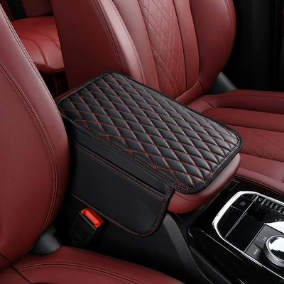 Armrest box — Holder, Integrated Armrest Box Pad - ordinary-style-black-and-red-line