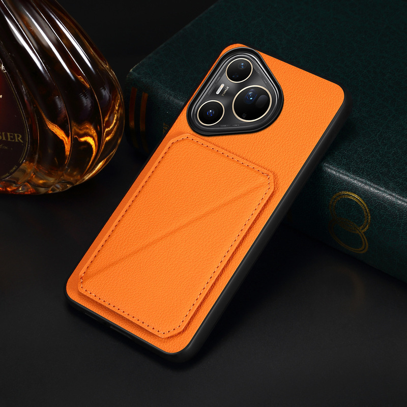 Denior Huawei P90Promax Leather Phone Case with Lychee Pattern, Mate80Pro Stand Card Holder Wallet Leather Case