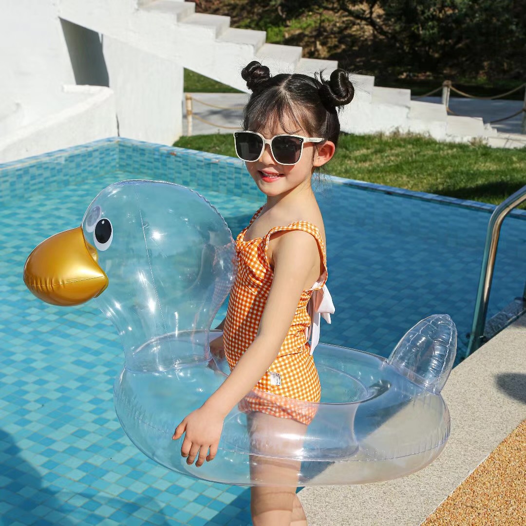 Cute Thickened Children's Transparent Duck Underarm Swimming Ring display picture 1