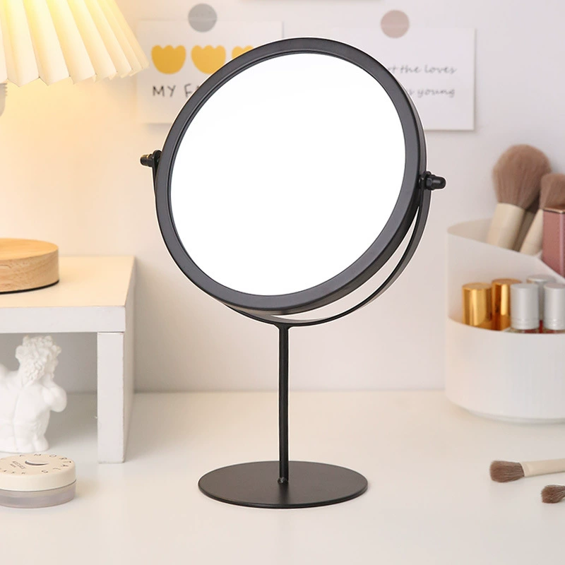Портативная настольная визажная панель Iron Makeup Make -up Student Dormation Desktop Single Make -up Beauty Makeup Mosque с вращающимся основанием круглая нижняя часть принцесса зеркало