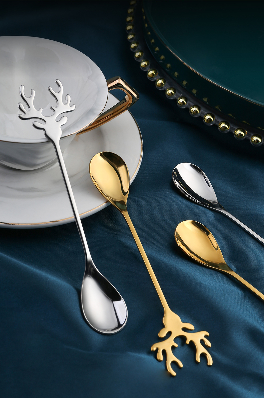 Christmas Festival Cartoon Pattern Cute Style Christmas Cute Cartoon Stainless Steel Festival Tableware 1 Set