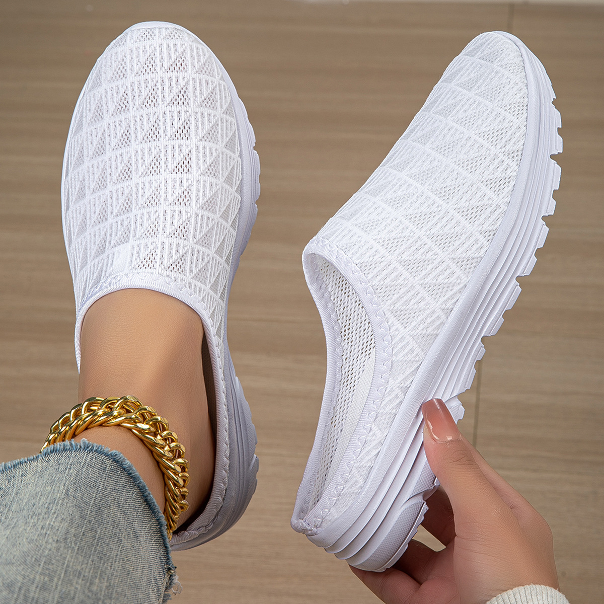 Cross-Border Cold Couple Large Size Summer Outer Wear Men's Beach Shoes Upstream Mesh Breathable Non-Slip Sports Mesh Shoes Women's Shoes