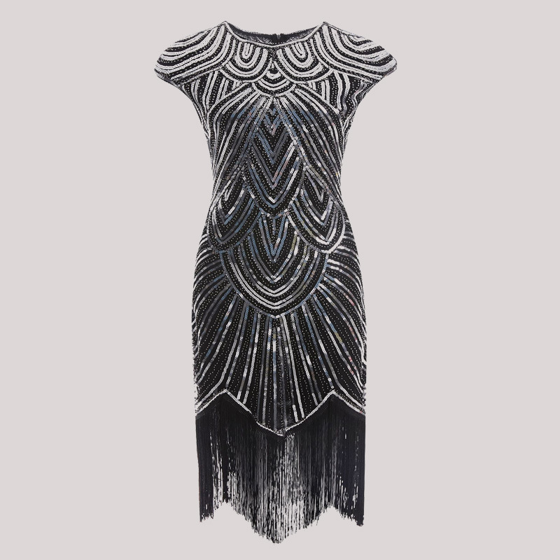 2023 Heavy Industry New Performance Celebrity Elegant Sexy Dress Tassel Double-Sided Sequin Beaded Dress Women
