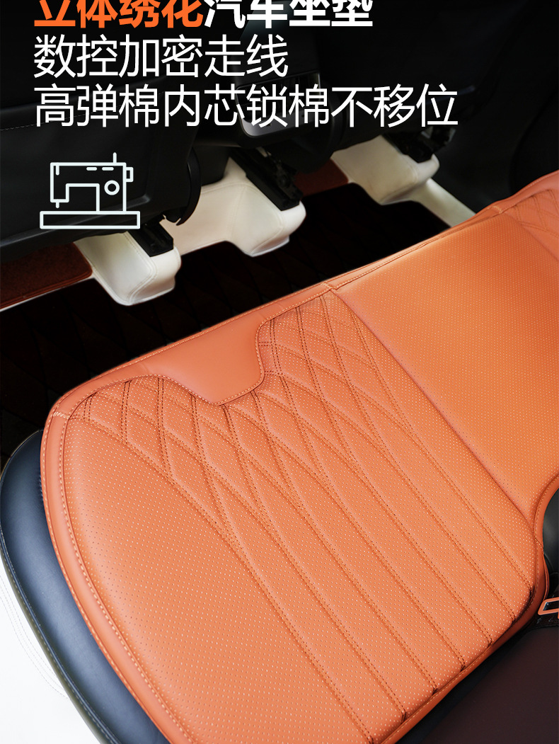 Car Lumbar Support Cushion, High-End Nappa Leather Seat Cushion and Cover, Universal for All Seasons, Memory Foam Backrest and Lumbar Support