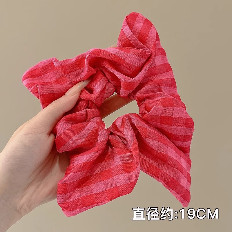 Anillo de pelo de intestino grueso súper grande coreano para mujer 2025 nuevo estilo de alta gama cordón de pelo de encaje plisado temperamento dulce cuerda de cabeza de flor