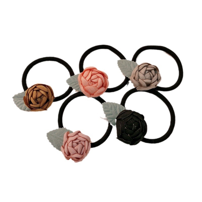 El viento francés pequeño anillo de cabello de rosa para mujeres de alto nivel de ardor de flores de borde de cabeza de correa de cabello para chicas