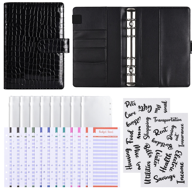 [기본 선물팩] - 크로커다일 스타일 블랙 (저가 카드 12장 + 지퍼백 8장 + 워드 스티커 2장)