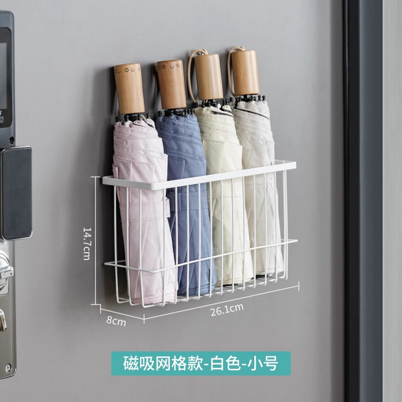 入户门后磁吸口罩收纳盒神器雨伞架玄关门口磁铁防盗门门上置物架|undefined