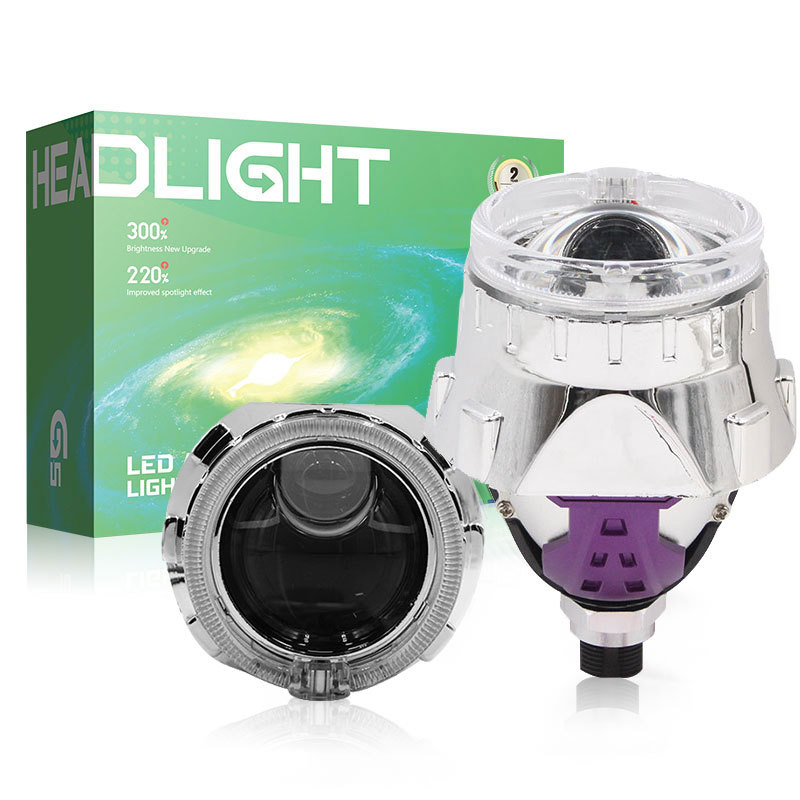 Nuevo láser de un solo automóvil directo LED delantero de lente de doble luz luz de automóvil resaltado automóvil reformado LED delantero 2.5