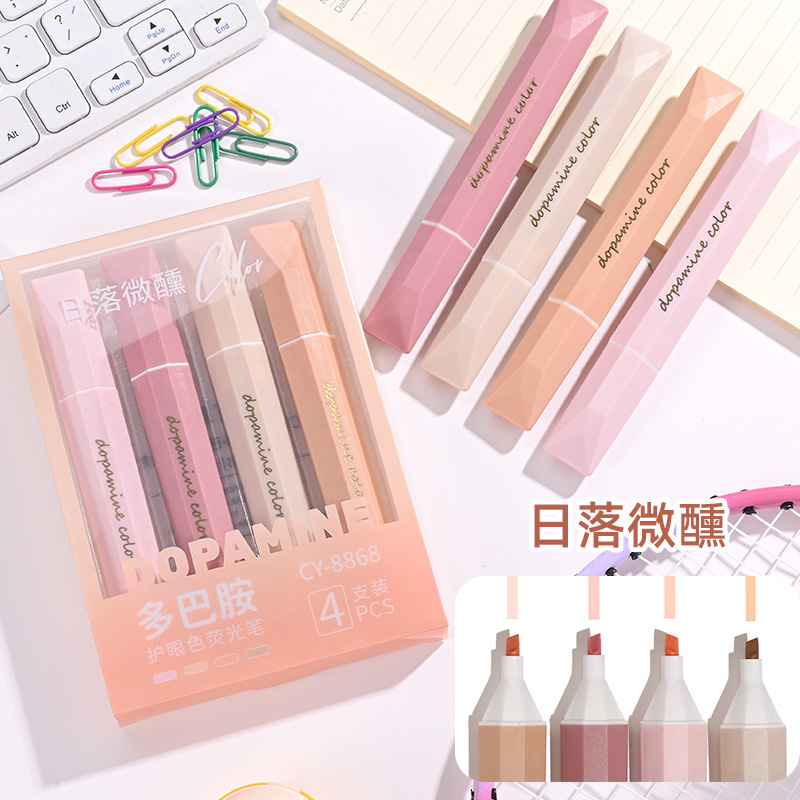 Puntero de color dopamina de alto valor de color, puntero de marca de cabeza suave para estudiantes de señalización, puntero de cuaderno de mano de color de gran capacidad