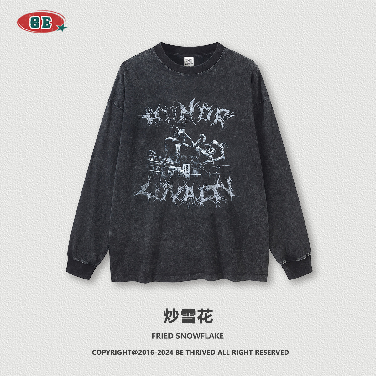 Be customizado| 2025 otoño y invierno marcas de moda estadounidenses digitales de impresión directa de inyección de manga larga camiseta de comercio exterior personalizada transfronteriza