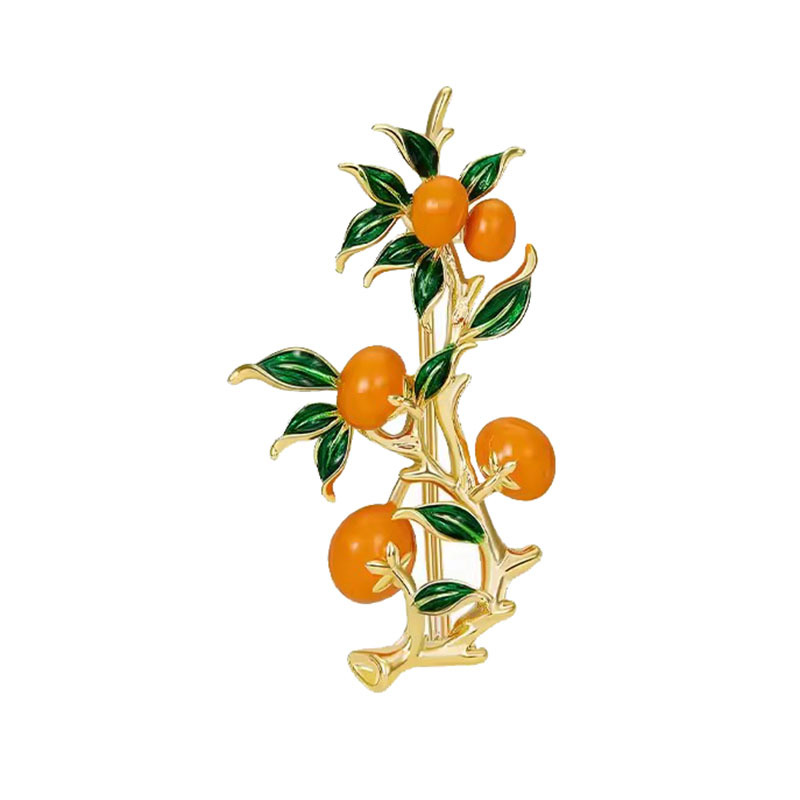 Orange Brosche Für Damen, Elegante Brosche Im Chinesischen Stil_voghion.com