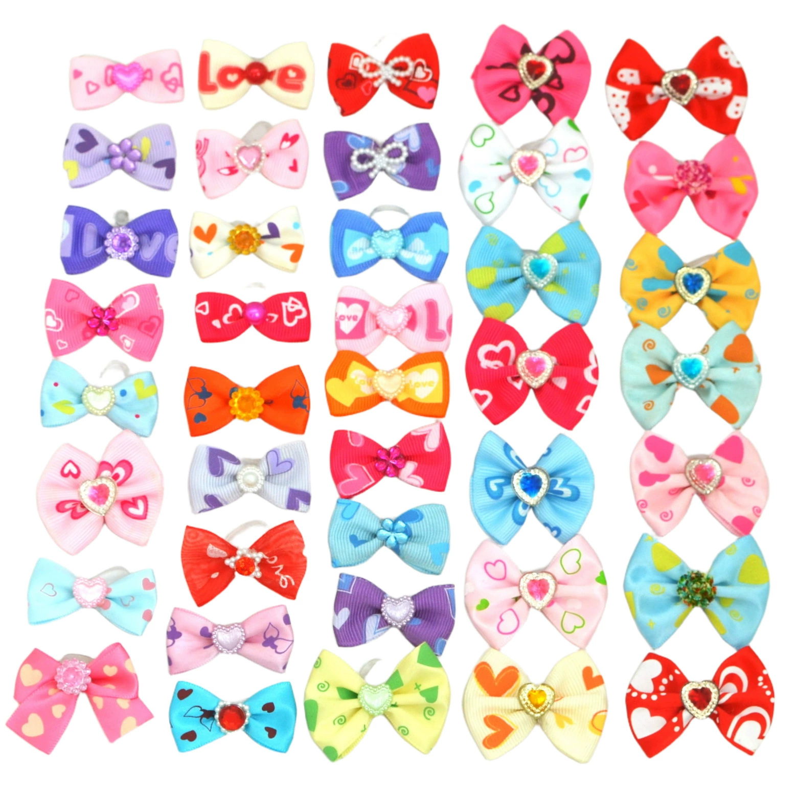 День Святого Валентина Мальчис Тедди Заколки для головных уборов для домашних животных Заколки для волос для домашних животных Заколки для головных уборов