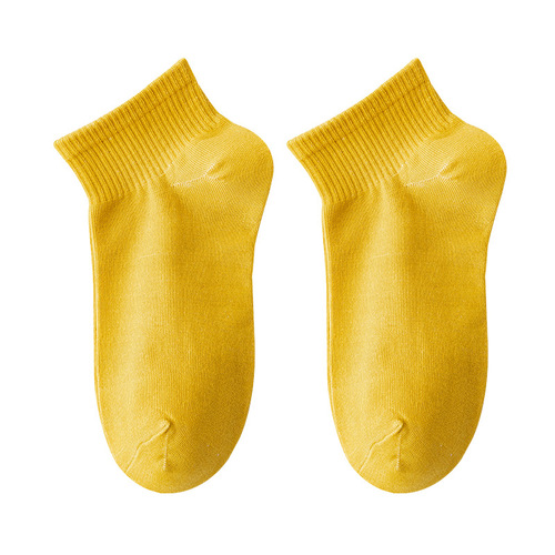 Socks women's socks spring and summer thin polyester boat socks sweat-absorbent Japanese solid color short summer socks trendy