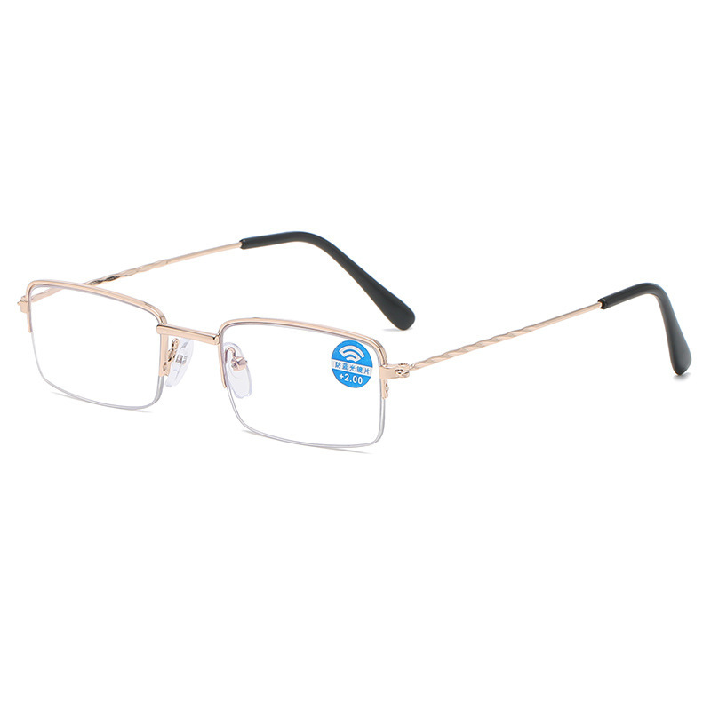 ブルーレイ防止老眼鏡男中高年疲れにくい老眼鏡軽量高精細老人眼鏡半枠フレーム|undefined