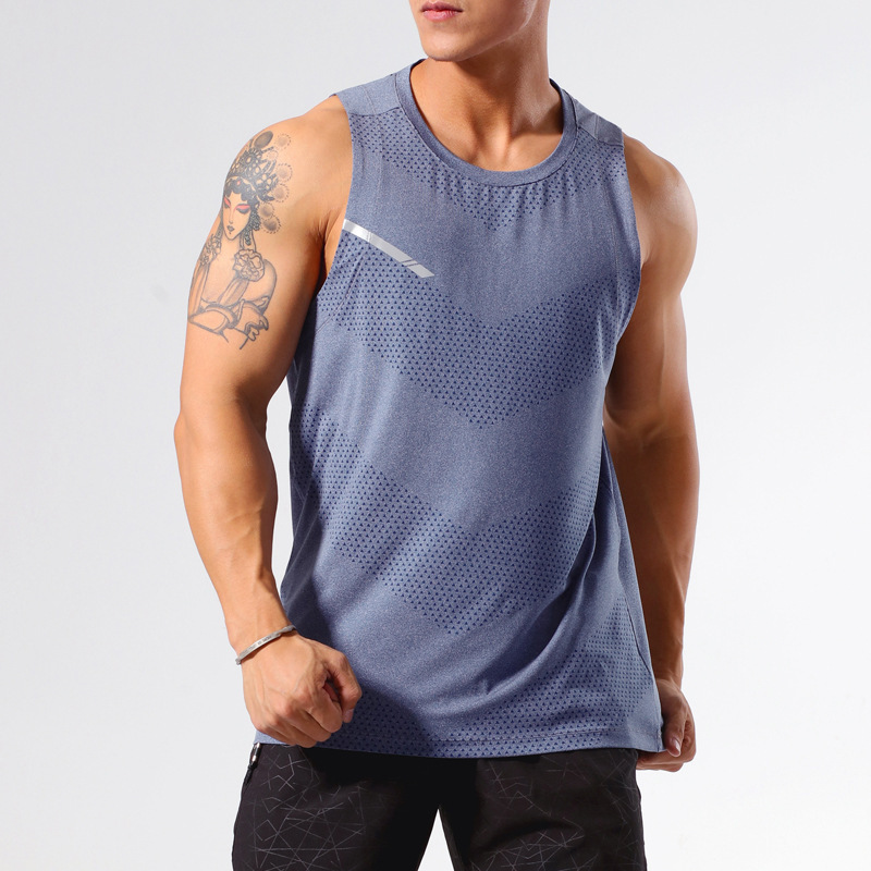 Cross-Border Summer Outdoor Sports Quick-Drying Clothing for Men, Fitness Running Breathable Tops, Basketball Loose Sleeveless Round Neck Vests