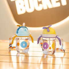 兒童吸管水杯可愛嬰幼兒園寶寶卡通小巧便攜帶吸管刻度學飲喝奶