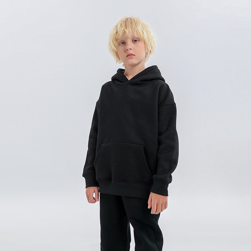 子供服ヨーロッパとアメリカのトレンディなブランド無地子供フード付きスウェットシャツ中大男の子と女の子子供服卸売|undefined